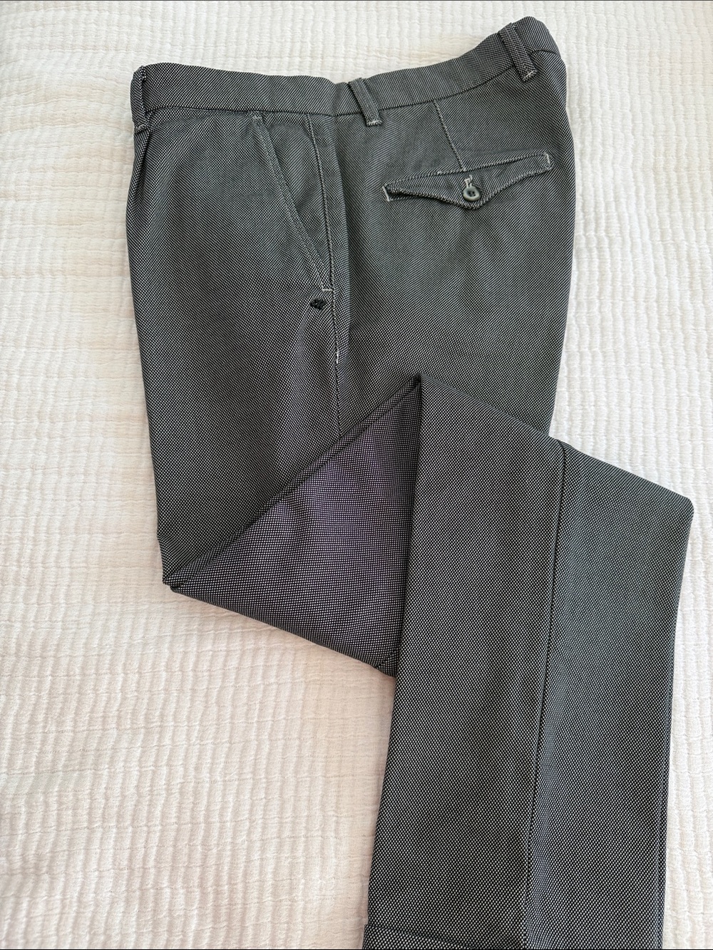 Mason’s Men Gray Micro-Pattern Dress Pants